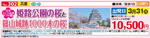 姫路公園の桜　と　篠山城跡1000本の桜